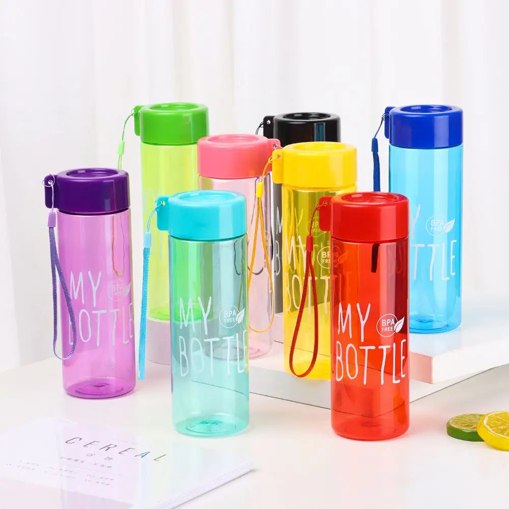 500ML Large Capacity Sports Water Bottle Transparent Drinking Cup Men Women Summer Outdoor Portable Plastic Coffee Juice Cup