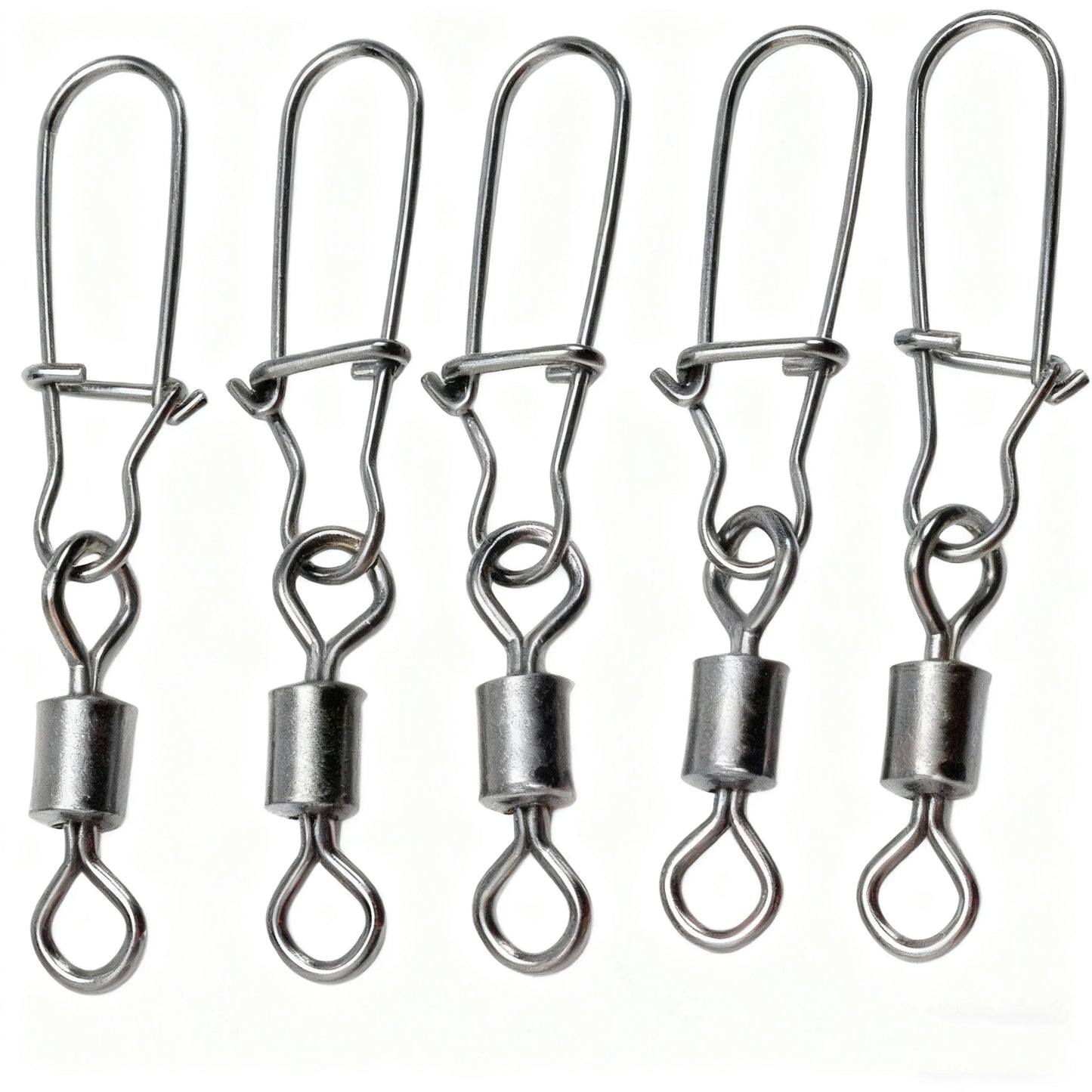 50pcs/box Stainless Steel Fishing Connector Pin Bearing Swivel Fishing Connector Rolling Swivel Lure Hook Accessories Tackle