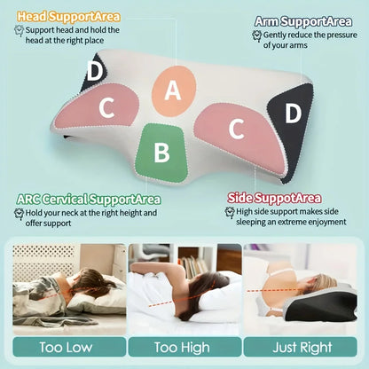 Ergonomic cotton snack pillow with comfortable sleeping design, soft and lightweight, perfect for side, back and abdominal sleep