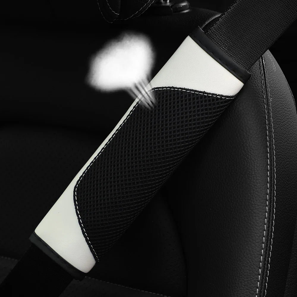 A Three-dimensional Mesh Cloth Leather Breathable Car Seat Belt Shoulder Strap Cover Insurance Strap Cover Automotive Supplies
