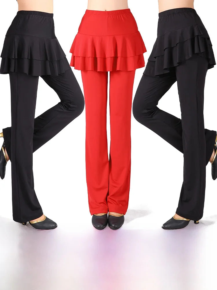 Qui Dry Dance Pants Women's High Waist Long Trousers Skirt Sports Fitn Square Dance orm Breathable Comfortable Fabric