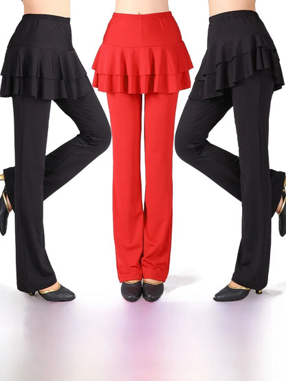 Qui Dry Dance Pants Women's High Waist Long Trousers Skirt Sports Fitn Square Dance orm Breathable Comfortable Fabric