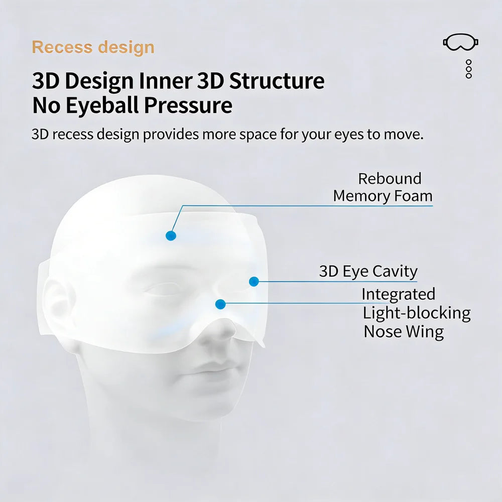 3D sleep eye mask with 3D shading and nasal wing memory cotton gravity for nap time,Light Blocking,Eye mask for sleeping