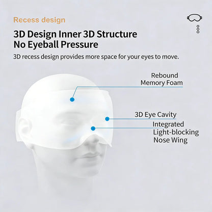 3D sleep eye mask with 3D shading and nasal wing memory cotton gravity for nap time,Light Blocking,Eye mask for sleeping