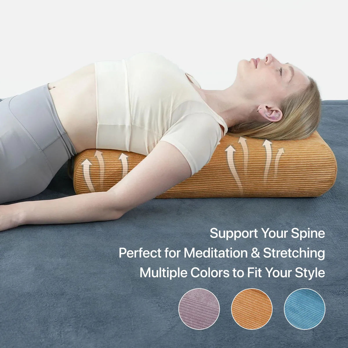 Yoga Bolster Pillow, Rectangular Meditation Cushion, Lightweight Yoga Prop, Restorative Yoga Pillow, Pilates Support Cushion