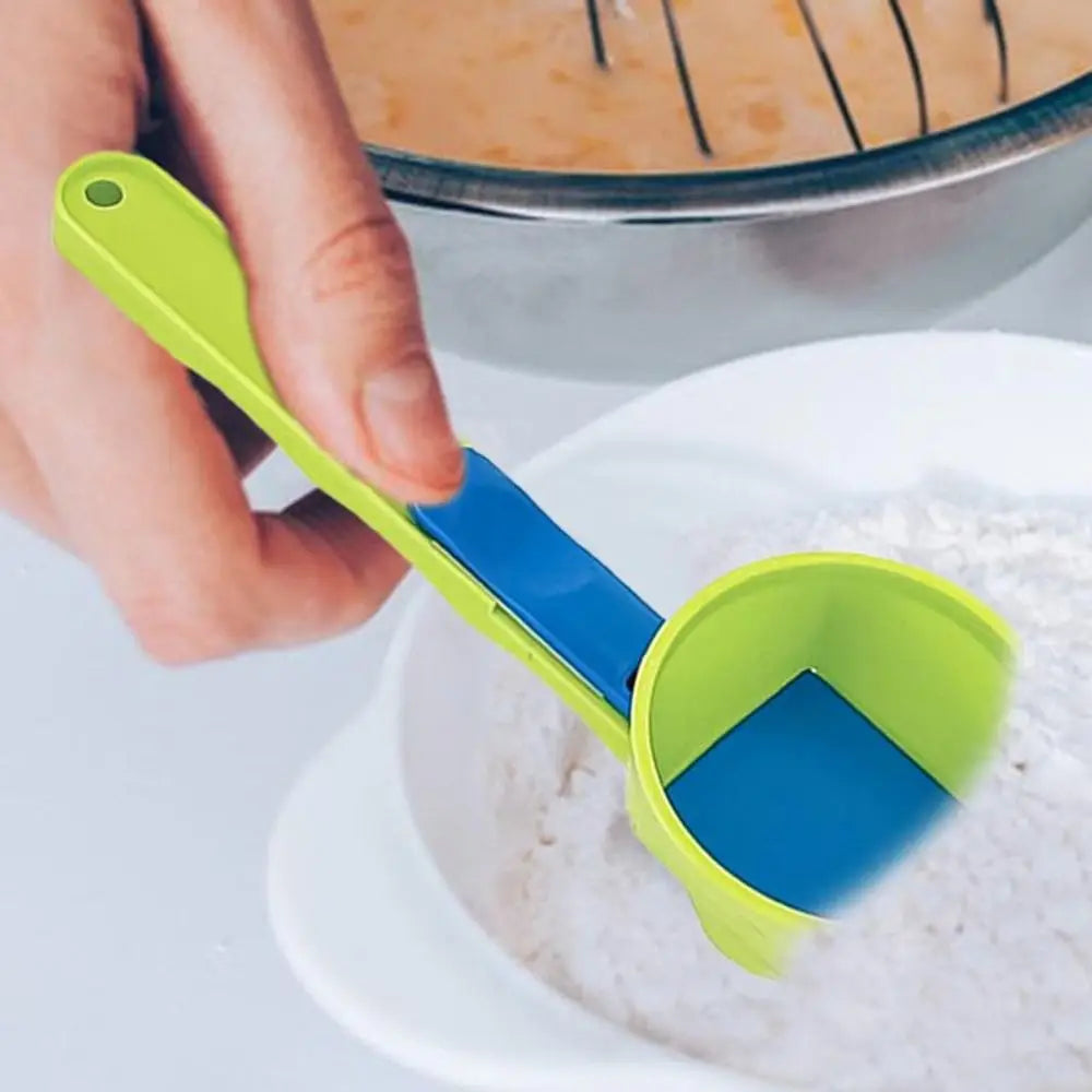 Flling Coffee Scoop Funnel Plastic Reusable Sliding Scoop Funnel 2 in 1 Sliding Design Protein Powder Scoop Kitchen Accessories