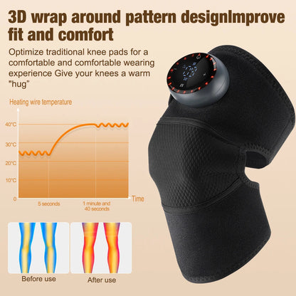 Eletric Heating Massage Knee Pad Vibration Knee Massager for Shoulder Elbow Joint Massage Thermal Knee Pads Blood Circulation