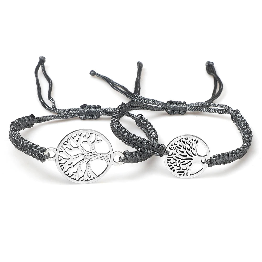Lucky Red String Braid Bracelets Classic Retro Alloy The Tree of Life Handmade Men Women Kid Wristband Yoga Jewelry Gift Bangles