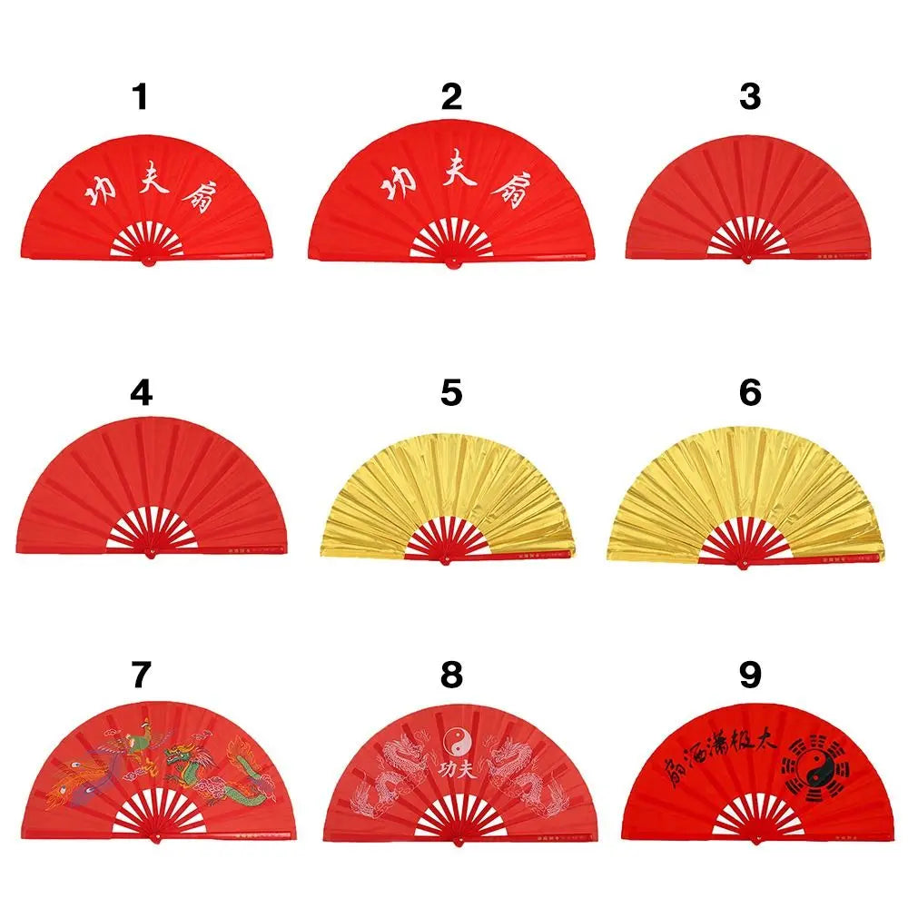 28/34cm Chinese Tai Chi Chinoiserie Gift Kung Fu Fan Folding Stage Fan Plastic Bone Fan Yoga Fan
