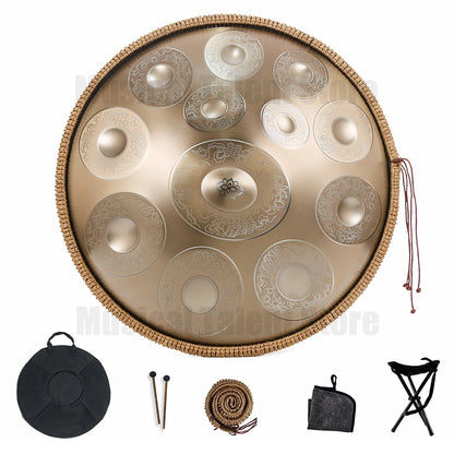 22inch9/10/12notes Steel Tongue Drum,Authentic Handpan,Professional Hand Plate,Meditation,Sound Therapy,yoga,relax