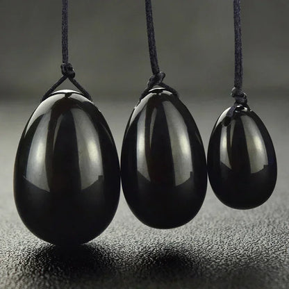 Natural Massage Crystal Stone Black Obsidian Yoni Egg for Kegel Exercise Vaginal Muscle Massage Ben Wa Balls Massage Ball