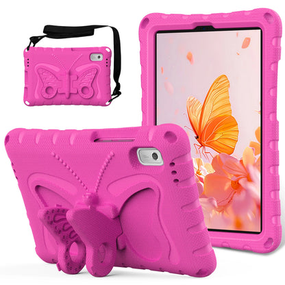 For Lenovo Tab M9 Case Butterfly Kickstand EVA Tablet Cover with Shoulder Strap - Mint Green