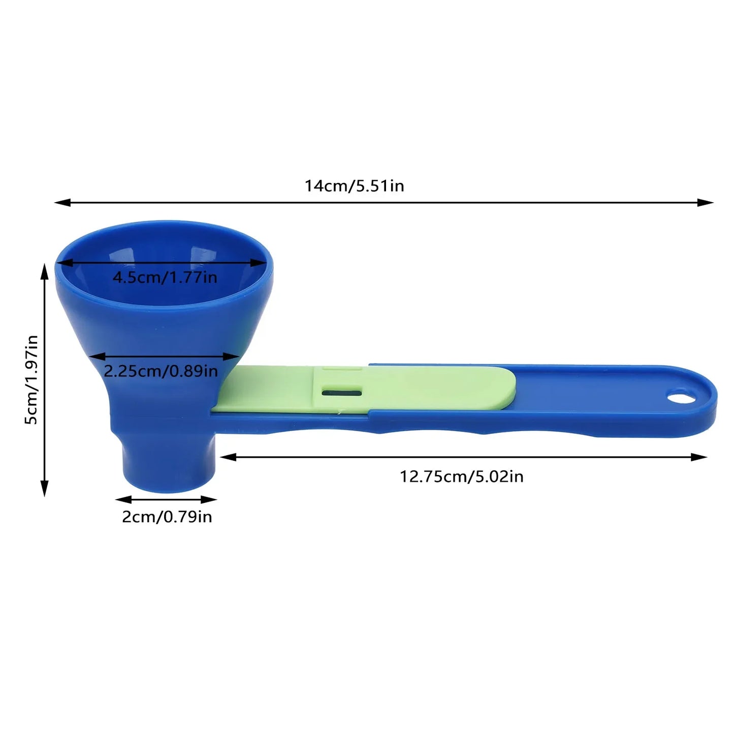 Protein Powder Funnel Scoop ABS Spill Proof Sliding Spoon Coffee Scoop Funnel for Sports Drink Protein Powder Funnel Scoop