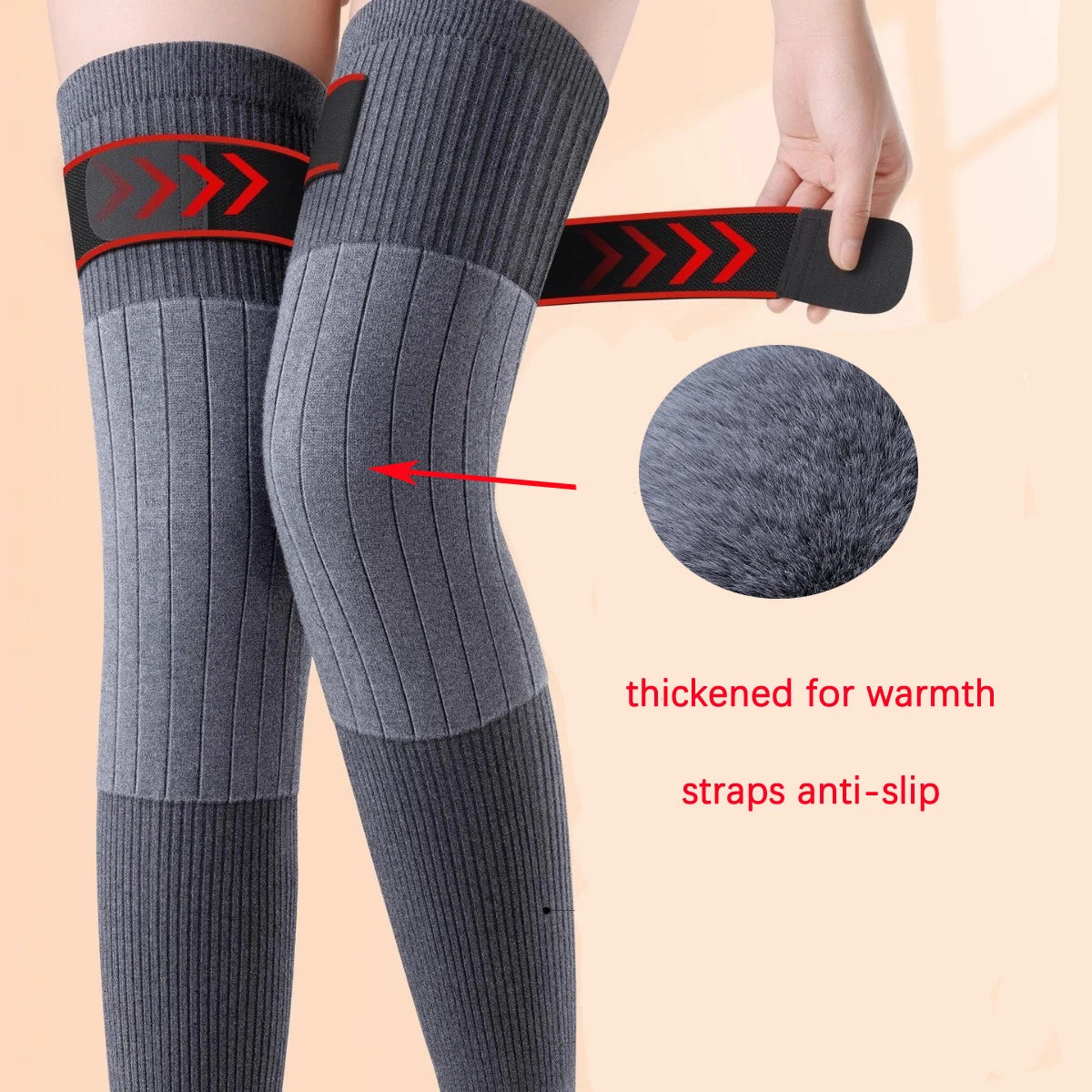 Tie up knee warmers, extended leg warmers, thick anti slip knee pads for both men and women