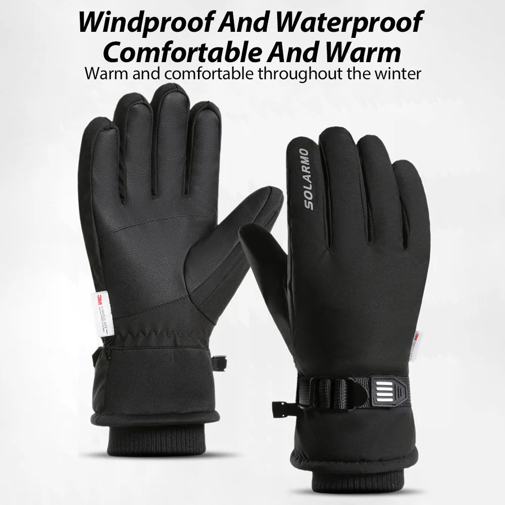 NEWBOLER Keep Warm Bicycle Gloves Full Finger Men Winter Autumn Windproof Cycling Glove Touch Screen MTB Road Bike Gloves