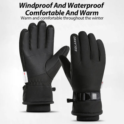 NEWBOLER Keep Warm Bicycle Gloves Full Finger Men Winter Autumn Windproof Cycling Glove Touch Screen MTB Road Bike Gloves