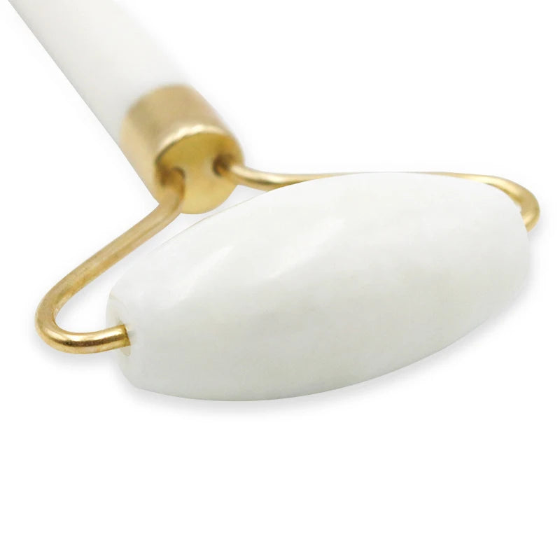 1pc Natural White Jade Roller Massager for Face Body Back Foot Massage Roller Facial Liftting Anti-wrinkle Double-end