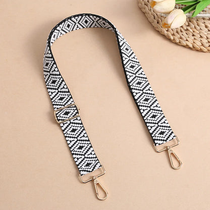 1 Piece 1.50inch Wide Adjustable Handbag Purse Strap Replacement Crossbody Shoulder Strap Geometry Pattern Jacquarded Strap