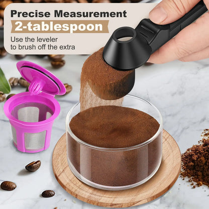 3PCS Creative Coffee Scoop With Funnel Coffee Sliding Spoon Long Handle Large Capacity Protein Powder Leakproof Measuring Spoon