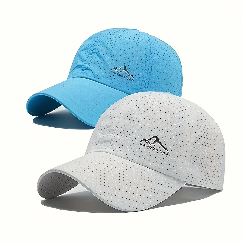 2pcs Sports Baseball Cap, Snow Mountain Print, Quick-drying, Spring Summer Leisure, D Suitable for Both Men and Women