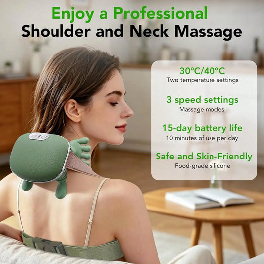 2026 Upgraded 4D Neck Massager With Heat, Portable Finger-Press Neck And Shoulder Massager, Simulates Deep Kneading Massage Like Human Hands,Relieve Muscle Tension, Suitable For The Whole Body