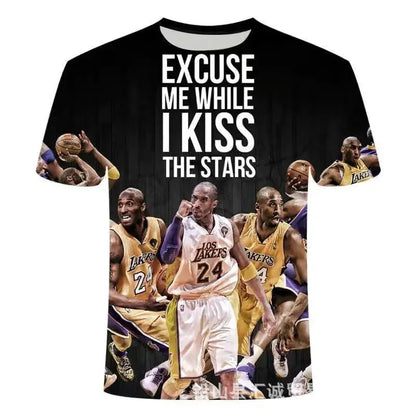 24/25 Hot Selling Fashion Michael J-Jordan Basketball-N-nbaT T-shirt Sports Top Short Sleeved 3D Printed Quick Drying T-shirt