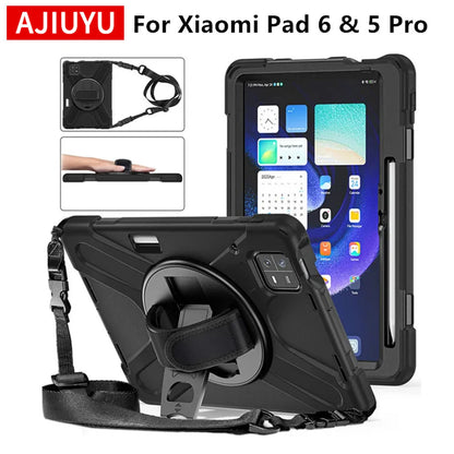 Case For Xiaomi Pad 6 5 Pro Case Shockproof Kids Protection Cover For Xiaomi Mi Pad 6 MiPad 6 Pro Case Kickstand Shoulder strapx