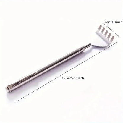 Silvery Portable Telescopic Back Scratcher Extendable Stainless Steel for Men & Women Gift for Mothers And Fathers
