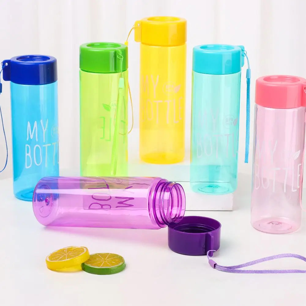 500ML Large Capacity Sports Water Bottle Transparent Drinking Cup Men Women Summer Outdoor Portable Plastic Coffee Juice Cup