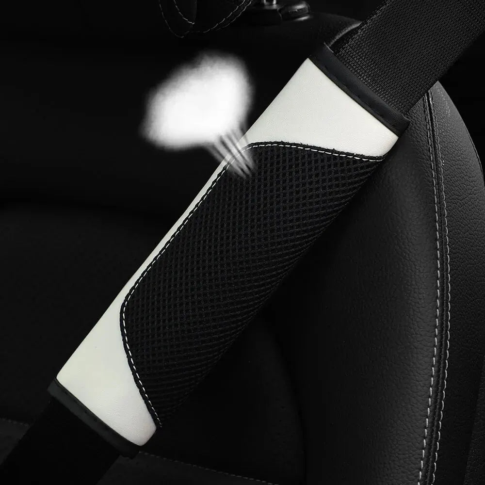 A Three-dimensional Mesh Cloth Leather Breathable Car Seat Belt Shoulder Strap Cover Insurance Strap Cover Automotive Supplies