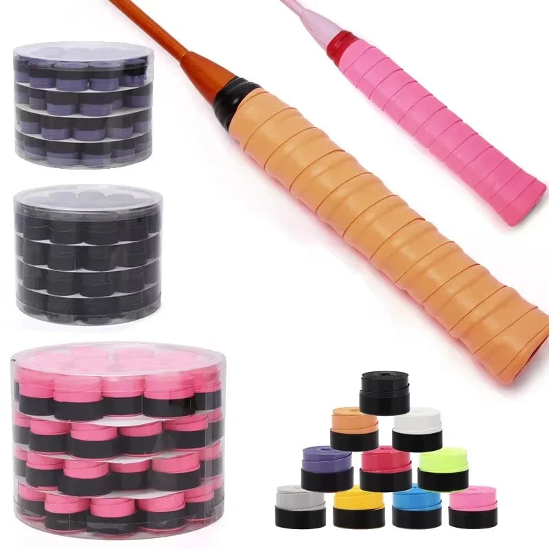 60 pcs Smooth Badminton Tennis Overgrips Antislip Fishing Rod Suck Sweat Band Bicycle Handlebar Dumbbells Pingpong Grips Tapes