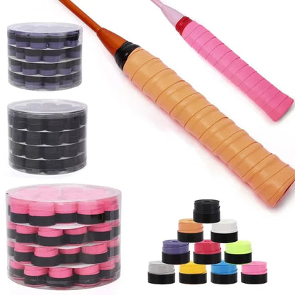 60 pcs Smooth Badminton Tennis Overgrips Antislip Fishing Rod Suck Sweat Band Bicycle Handlebar Dumbbells Pingpong Grips Tapes