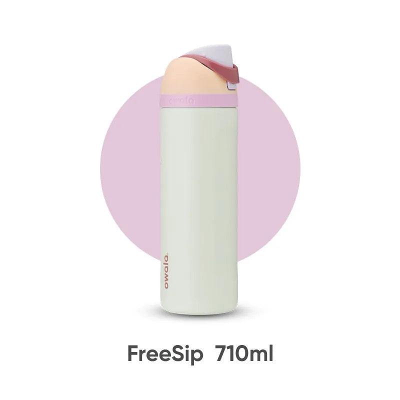 FreeSip 24oz Insulated Stainless Steel Water Bottle with Straw , BPA-Free Sports Water Bottle, Great for Travel, 710ml