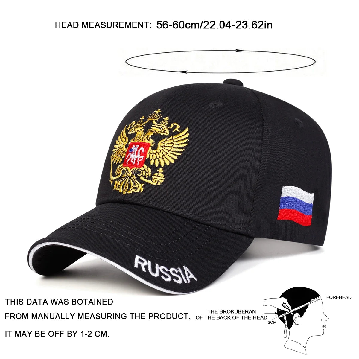 Unisex Double-headed Eagle Embroidery Baseball Caps Spring and Autumn Outdoor Adjustable Casual Hats Sunscreen Hat Sports Cap