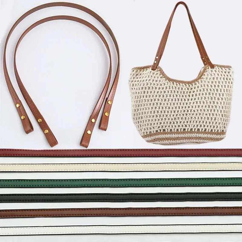 Handmade DIY Bag Straps Premium PU Leather Handles with Customizable Length Detachable Shoulder Strap Kits for Handbag Making