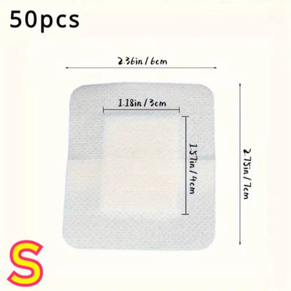 50 pcs 6*7cm grand pansement adhésif médical Non tissé pansement, facile à déchirer, équipement de protection, Application