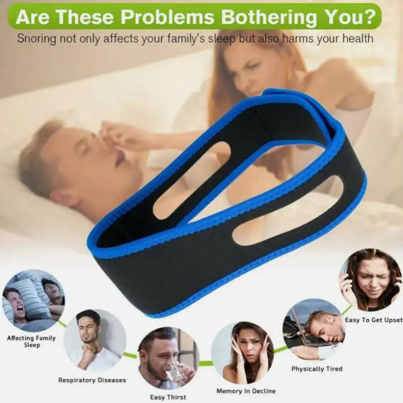 2 PCS Anti Snore Chin Strap Stop Snoring Belt Sleep Apnea Support Solution NEW