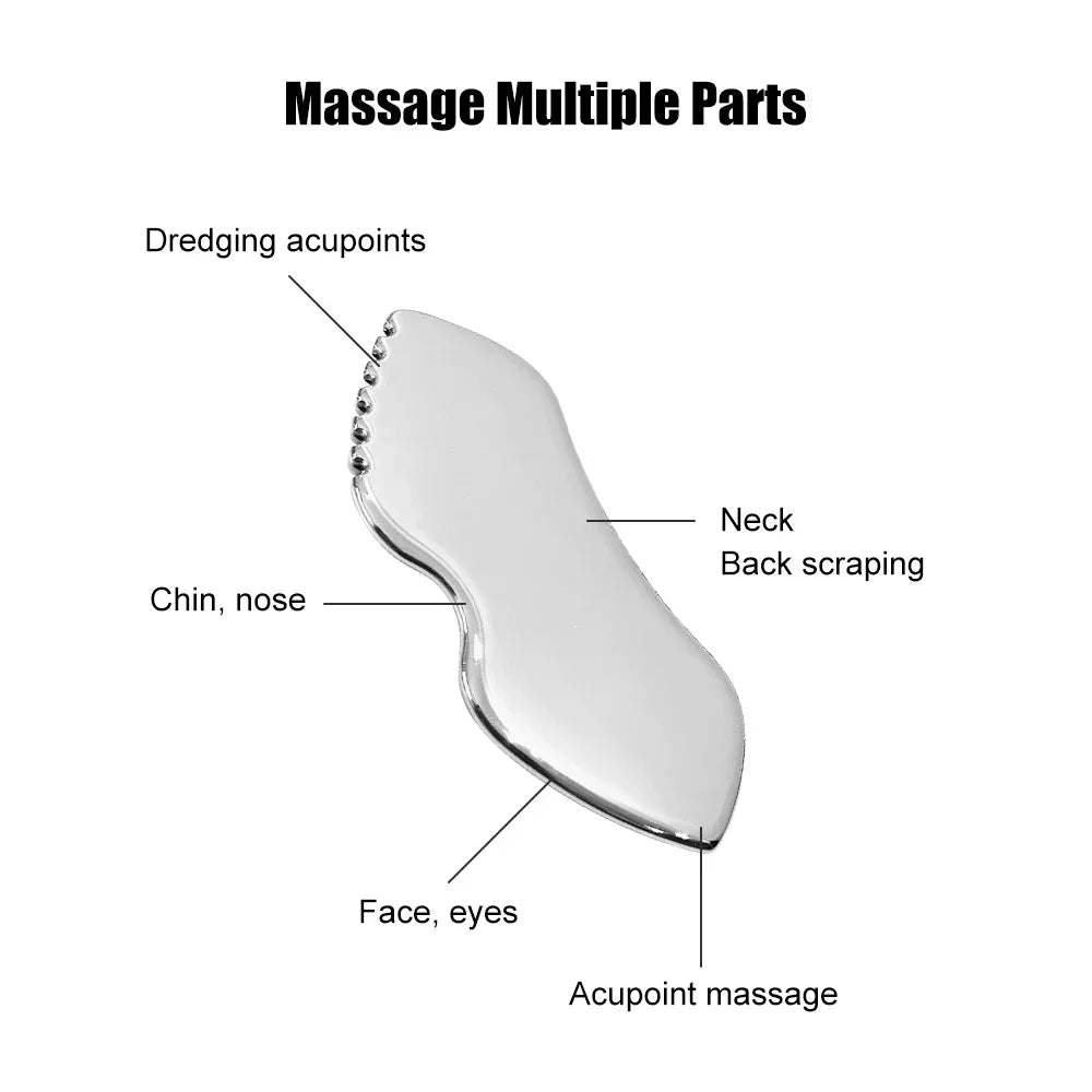 Gua Sha Board Guasha Massage for Face Stainless Steel Body Massager Facial Scraping Plate SPA  Guasha Scraper for Neck Back