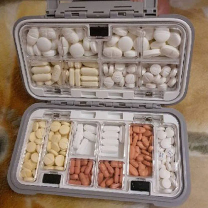 Travel Pill Case Medicine Storage Organizer Container Drug Tablet Dispenser Independent Lattice Pill Box Fishing Tackle Box