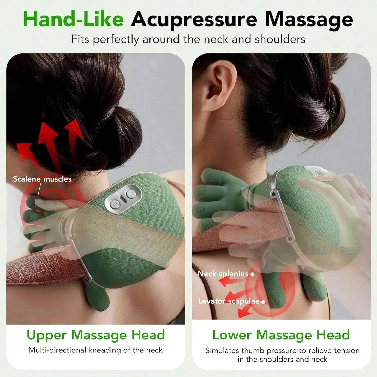 2026 Upgraded 4D Neck Massager With Heat, Portable Finger-Press Neck And Shoulder Massager, Simulates Deep Kneading Massage Like Human Hands,Relieve Muscle Tension, Suitable For The Whole Body