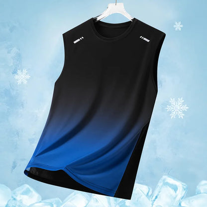 Summer Marathon Quick Dry Vest Men's Fitness Lightweight Breathable Ice Vest Men Running Moisture-Absorbent Mesh Sports Vest