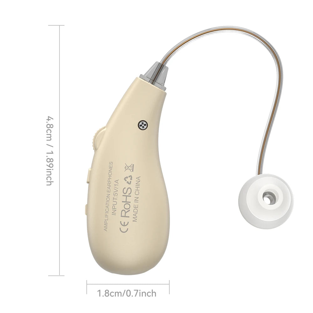 Rechargeable Over-the-Ear Hearing Aid Headphones for the Elderly with Noise Reduction and Affordable Pricing