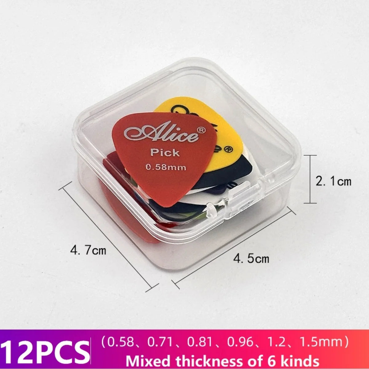 Alice 12/24/50/100 Pcs Mixed ABS Guitar Picks, Multicolor Premium Plastic Plectrum for Electric Guitar/Bass/Ukulele Accessories