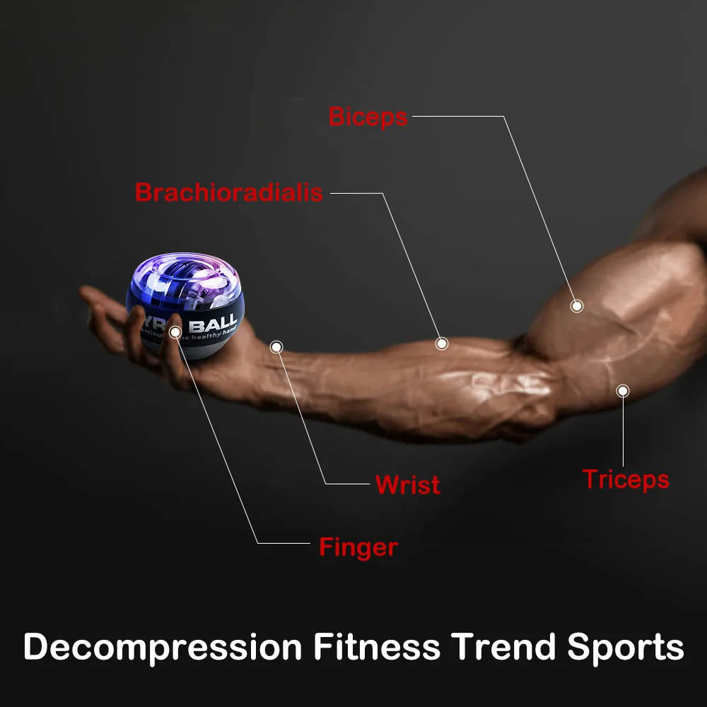 Power Wrist  Hand Ball Trainer Ball Wrist Strengthener Gyro Self-Starting Forearm Trainer Gyro Ball for Strengthening Muscles