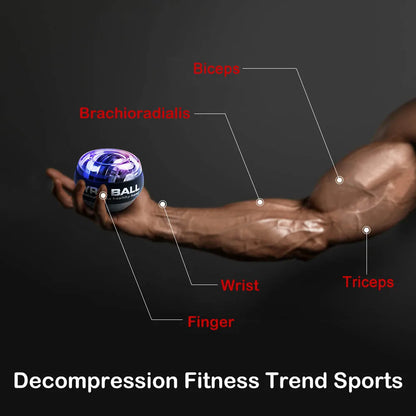Power Wrist  Hand Ball Trainer Ball Wrist Strengthener Gyro Self-Starting Forearm Trainer Gyro Ball for Strengthening Muscles