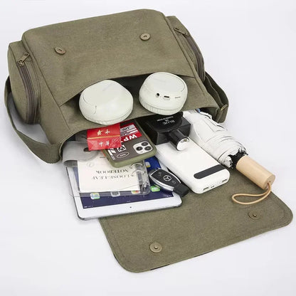 New Gothic Women's Shoulder Bags Multiple Pockets Canvas Crossbody Bag Shoulder Strap Adjustment Message Bag Daily Commuting