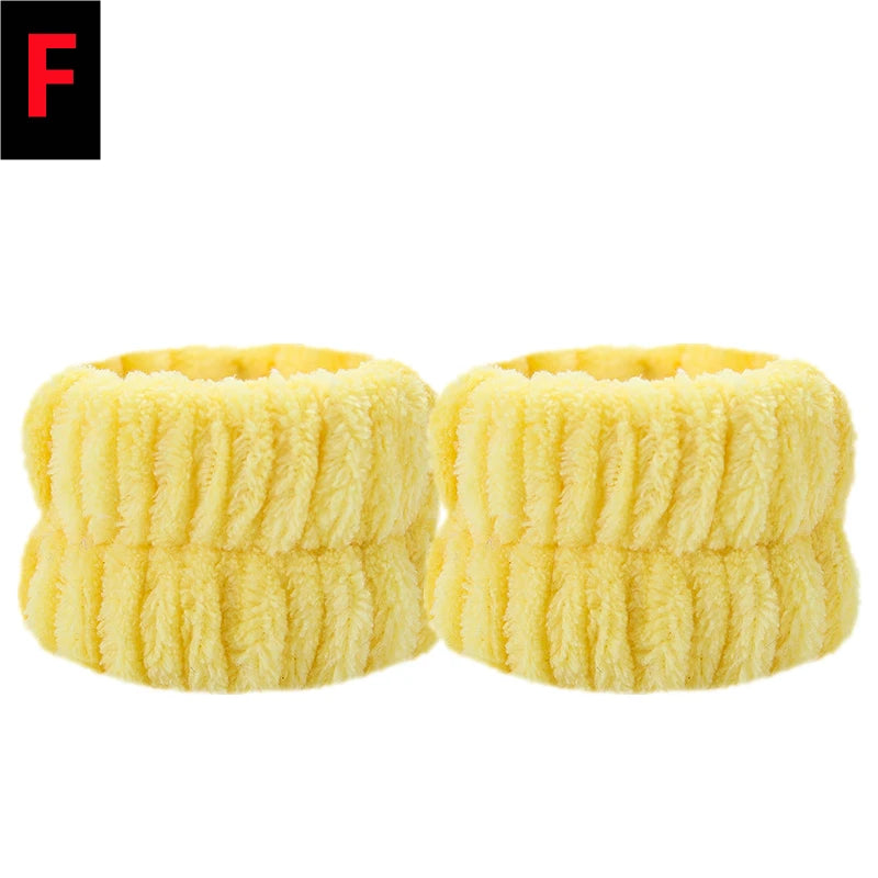 2PCS Reusable Spa Wrist Washband Soft Microfiber Towel Wristbands For Washing Face Women Girl Yoga Running Sport Wrist Sweatband