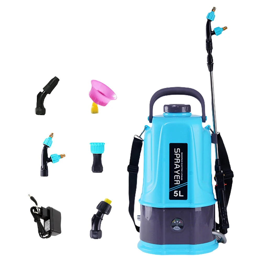 5L Electric Backpack Sprayer with 5 Mist Nozzle Garden Sprayer with Adjustable Shoulder Strap Water Sprayer for Yard Lawn Garden