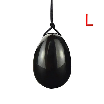 Natural Massage Crystal Stone Black Obsidian Yoni Egg for Kegel Exercise Vaginal Muscle Massage Ben Wa Balls Massage Ball