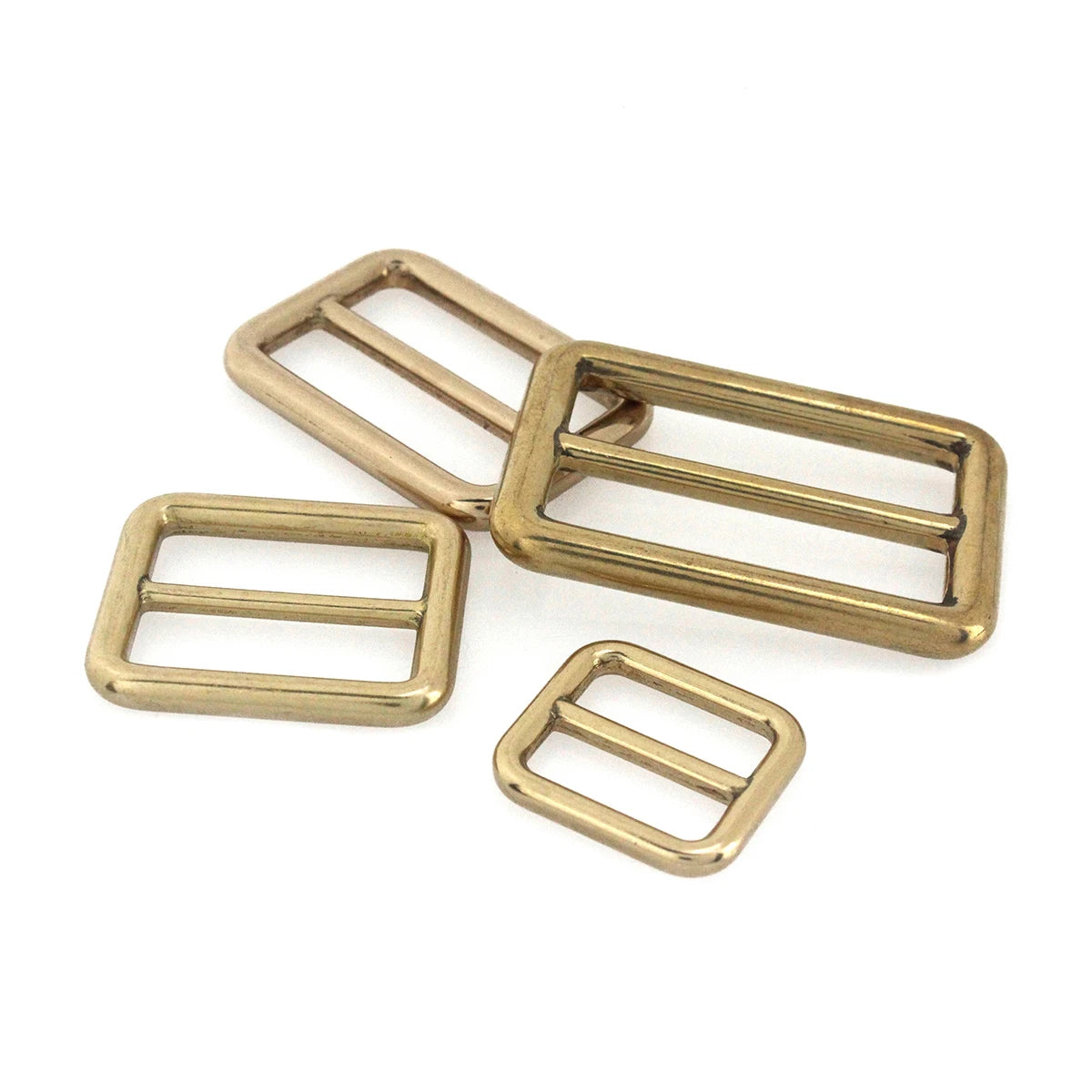 Solid Brass Rectangular Adjuster Buckle Cast Tri Glide Slide Backpack Strip webbing  leather craft Bag Shoulder Strap Belt